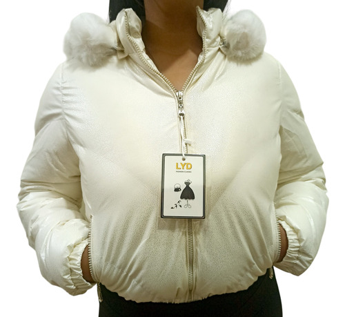 Campera Puffer Mujer Corta Con Piel Inflable Importada