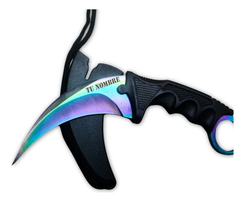 Karambit Tornasol Personalizado Laser Con Nombre O Iniciales