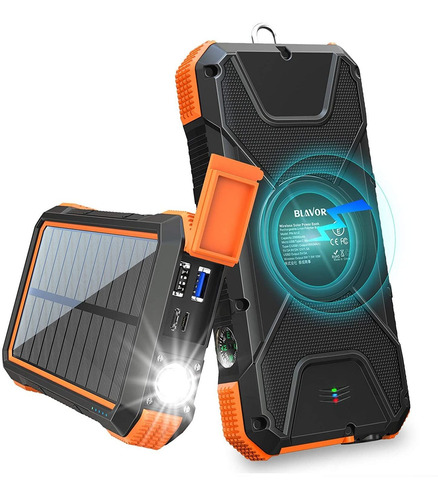 Cargador Solar Power Bank W, Qc . Cargador Inalámbr...