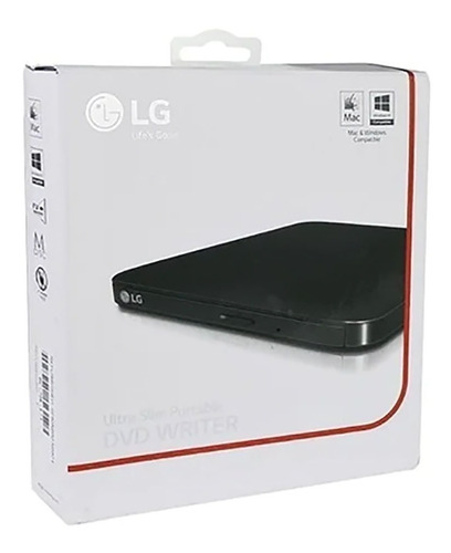 Grabador Quemador LG Externo Dvd-cd 24x Negro Usb Portable 