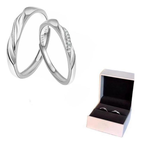 Anillo De Pareja Ajustable + Caja