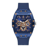 Reloj Guessj Gw0203g7 Colección Phoenix Pulso Silicona Azul