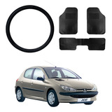 Combo Cubre Volante + Alfombra 3 Piezas Para Peugeot 206 207