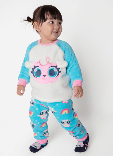 Pijama Manga Longa Soft Bebê Menina Ovelha Puket