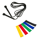 Kit Corda Pular Pvc E Mini Band Elásticos Treino Funcional