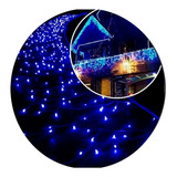 Kit 4 Cascata 400 Led Azul 220v Funções Decoração Eventos