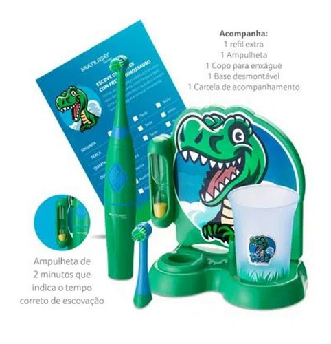 Escova Dental Infantil Elétrica Fred Dinossauro Multilaser