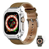 Correa De Cuero Funda Mica Para Apple Watch Ultra 9 8 7 6 Se