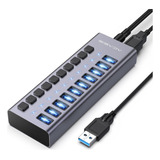 Acasis Hub Usb Alimentado, Concentrador De Datos Usb 3.0 De