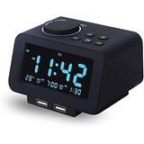 Reloj Despertador Digital, Radio Am/fm, Color Negro
