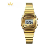 Relógio Feminino Digital Skmei1252 Dourado Vintage Dourado