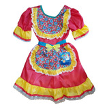 Vestido Infantil De Festa Junina Junino Tam 6 + Tiara