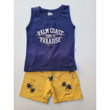 Conjunto Infantil Hering Kids Regata Amarelo Palmeiras 4 Ano