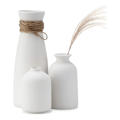 Jarrónes De Cerámica Para Decoración Del Hogar Moderno 3uds Color Blanco De Moda | Meses sin interés