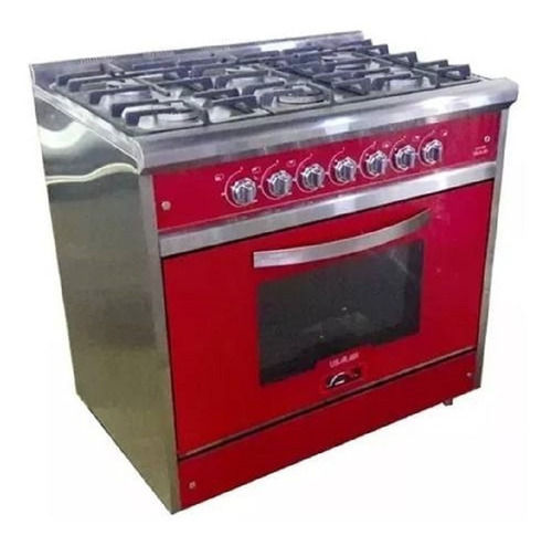 Cocina Usman Red Wine 900 Acero Roja 90cm 6hnas Selectogar6