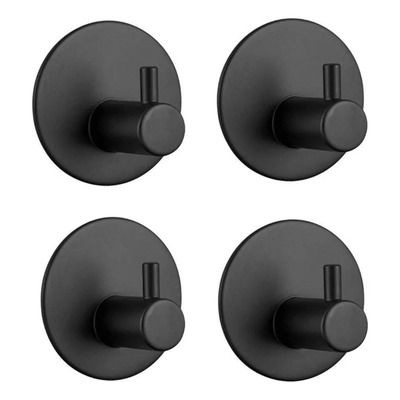 Juego 4 Ganchos Adhesivos De Acero Inoxidable Para Toalla Negro