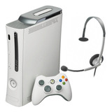 Xbox 360 Branco Bloqueado C/controle Headset Original