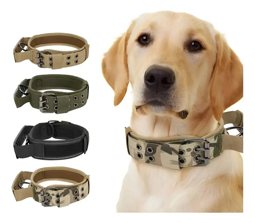 Collar Tactico Militar Perro Ajustable C/asa D Entrenamiento