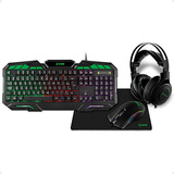 Combo Gamer Teclado Mouse Headset Mousepad Xzone 4 Em 1