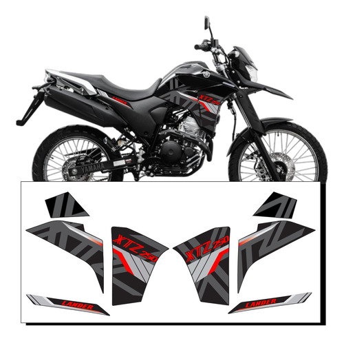 Kit Adesivos Aletas Yamaha Lander Xtz 250 2020