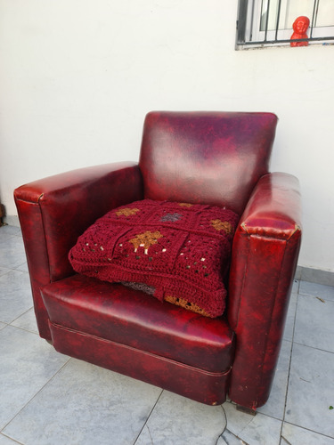 Sillon Individual Vintage De Cuero, Completo. Remato!