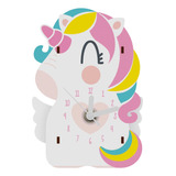 Reloj De Escritorio Madera Niños Adultos Unicornio Woodaloo