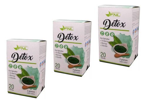 Detox Adelgazante Natural Quemador De Grasa Pack X3