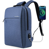 Mochila Para Laptop De 17 Pulgadas Azul(carga Usb)