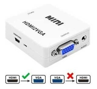 Adaptador Convertidor Hdmi A Vga Audio Video Hdmi2vga