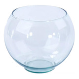 Vaso Bolinha Vidro Transparente Aquário M Para Arranjo 15cm