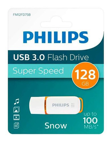 Pendrive Philips 128 Gb Usb 2.0 Snow Blanco