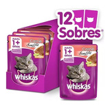 Pouch Gato Whiskas Carne Souffle 85g Pack X 12 Unidades 