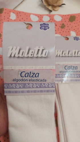 Calza Algodón Elásticada Talla 28-30 Moletto 