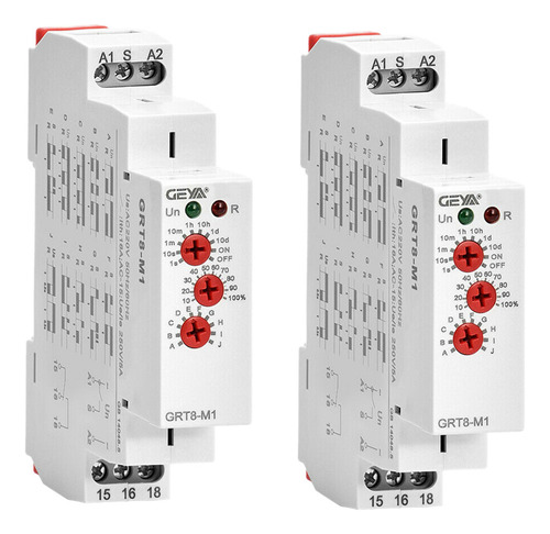 - 2 Relés De Retardo De Apagado Geya Grt8-m1 De 16 A