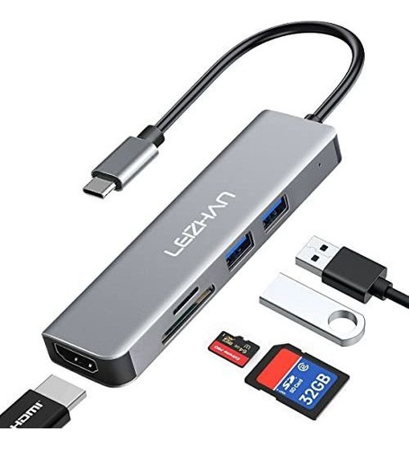 Hub Usb C 5 En 1 Usb 3.1 Hdmi 4k Para Macbook Air Hp Xps