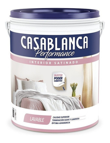 Latex Performance Interior Satinado 1 Lt Lavable Casablanca