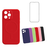 Carcasa Magsafe Para iPhone Colores + Mica Varios Modelos
