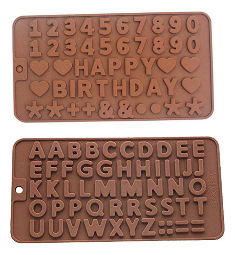 2 Moldes Para Tartas De Chocolate Para Helado, Letra Y Númer