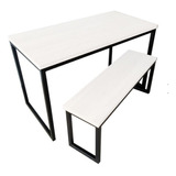 Conjunto Mesa De Jantar Industrial Com Banco