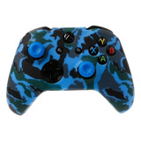 Silicona Cubierta Camuflado Azul+ 2 Tapas Joystick Pr Xbox