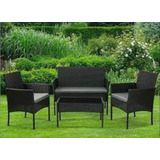 Set De Jardín Acero Y Rattan Living Calidad Premium 4 Piezas