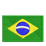 Patch Bordado Bandeira Do Brasil 10 Cm X 10 Cm