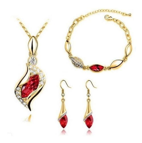 ** Remate ** Set Collar Dije Aretes Pulsera Amor Oro 18k Lam