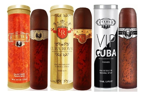 Kit 3 Perfumes Cubas Paris Vip For Men + Royal + Gold  100ml