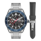 Relógio Orient Masculino Automático Superior Yn8ss003 G1sx Cor Da Correia Aço Inoxidável Cor Do Bisel Azul Cor Do Fundo Grafite