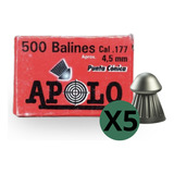 Balines Conicos Apolo 4.5mm X 500 Aire Comprimido - 5 U