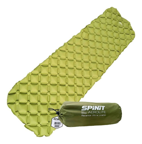 Colchoneta Inflable Spinit Aerolite Liviana Aislante Camping Color Verde