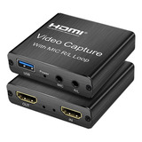 Capturadora Hdmi Externa Usb 2.0 Full Hd 1080p 60 Fps Mic Rl