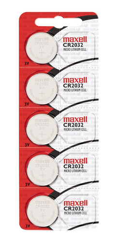 Pilas Maxell Cr2032 3v Tipo Botón Japonesa Blister 5 Pilas