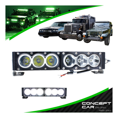 Faro Barra Grande 6 Hiper Led 11 Pulgadas Jeep 4x4 + Luz